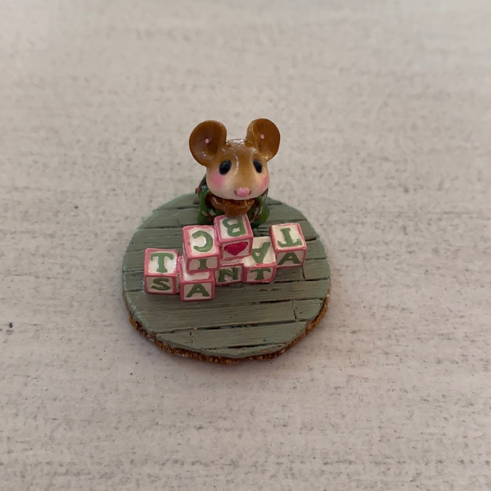 Wee Forest Folk I Heart Santa mouse